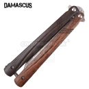 DAMASCUS Fine Wood Motýlik zatvárací nôž 02255