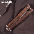 DAMASCUS Fine Wood Motýlik zatvárací nôž 02255