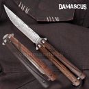 DAMASCUS Fine Wood Motýlik zatvárací nôž 02255