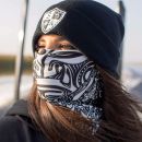 Polynesian Tribal Black White Face Shield Multifunkčná šatka Bufka SA Company