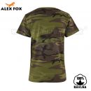 Alex Fox Detské  maskáčové tričko Military Camouflage krátky rukáv