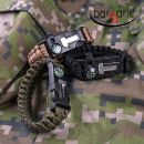 Barbaric Survival Green Paracord náramok s kresadlom a kompasom