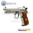 Vzduchová pištoľ Beretta M92FS nickel CO2 4,5mm drevené strienky
