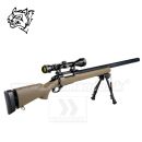 Airsoft Sniper Rifle Snow Wolf SW-04 Tan Scope 3-9x40 6mm