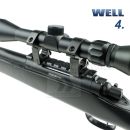 Airsoft Sniper Well MB07D Black Set ASG 6mm