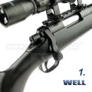 Airsoft Sniper Well MB07D Black Set ASG 6mm