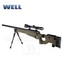 Airsoft Sniper Well L96 MB08 Olive Set ASG 6mm