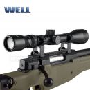 Airsoft Sniper Well L96 MB08 Olive Set ASG 6mm