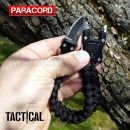 Survival Paracord Emergency multi náramok s nožom čierny
