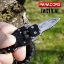 Survival Paracord Emergency multi náramok s nožom čierny