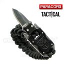 Survival Paracord Emergency multi náramok s nožom čierny