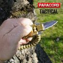 Survival Paracord Emergency multi náramok s nožom coyote