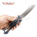 TOKISU Motýlik Balisong Carbon CNC zatvárací nôž 02173