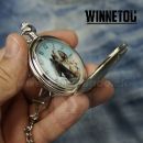 Vreckové hodinky s retiazkou Winnetou s koňom Retro