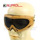 WE Nuprol PMC PRO Taktické pieskové okuliare s kovovou mriežkou Tan