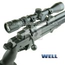 Airsoft Sniper Well G22 MB04D Black Set ASG 6mm