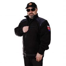 Polícia Flisová bunda čierna s nášivkami