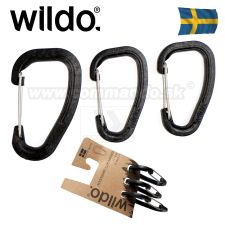 WILDO Karabínka 3x set čierne Carabiner Accessory