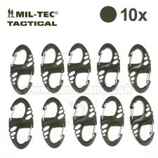 S-HOOK Tactical S karabínky súprava 10x zelené Miltec®