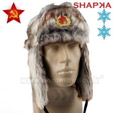 Ruská čiapka ušianka SHAPKA hnedá kožušinová baranica, hnedá