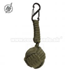 Monkeys Fist Paracord zelený prívesok s karabinkou Barbaric®