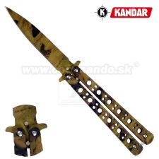 Motýlik Balisong N57 ML maskáčový zatvárací nôž Kandar®