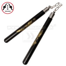 Nunčáky 989 Gold Dragon Wood Nunchaku