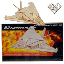 Drevené puzzle lietadla B2 Fighter Plane Woodcraft