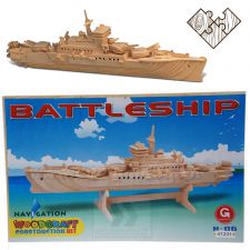 Drevené puzzle loď Battleship Woodcraft Construction