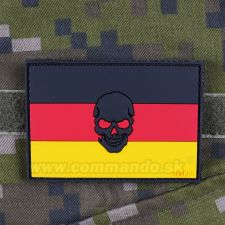 3D nášivka PVC Nemecká vlajka s lebkou
