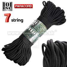 Lano čierne Black Paracord 30m 3mm 7 vlákien 101 INC.