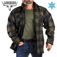 Lumberjack Longhorn teplá flanelová košeľa Black Olive