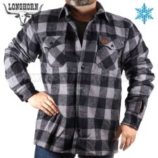 Lumberjack Longhorn teplá flanelová košeľa Black Grey