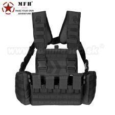 Taktická vesta chest rig typ mission, čierna