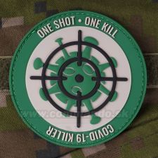 3D nášivka COVID-19 KILLER One Shot One Kill PVC