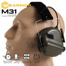 Elektronické chrániče sluchu OPSMEN M31 Olivové