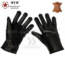 Kožené päťprstové BW rukavice, čierne