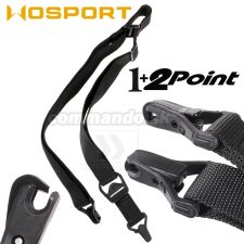 Tactical WOSPORT Multi Mission taktický popruh 1 / 2 bodový Black