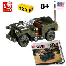Stavebnica SLUBAN Jeepu americkej armády z WWII M38-70210
