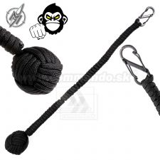 Monkeys Fist Paracord 33cm čierny prívesok s karabinkou Barbaric® 39396-NE