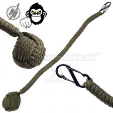 Monkeys Fist Paracord 33cm zelený prívesok s karabinkou Barbaric® 39396-VE