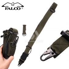 Falco Trojbodový taktický popruh z odolného nylónu s oceľovou skobou 40mm OLIV