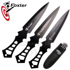 FOXTER 3Black vrhacie nôže 19cm s puzdrom
