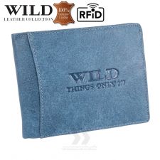 Peňaženka kožená WILD Things Only 5501 RFiD blue