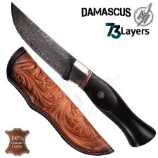 Damaškový nôž Damascus knife Ornament Leather 32674