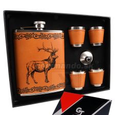 Likérka v súprave Jeleň SET Hip Flask Set 8 Oz Likérka v súprave Jeleň SET Hip Flask Set 8 Oz