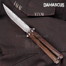 DAMASCUS Fine Wood Motýlik zatvárací nôž 02255