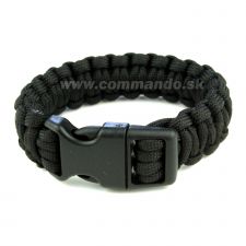 Náramok Paracord Bracelet 22 mm čierny