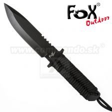 Pevný nôž s parakordom 44496 - čierny