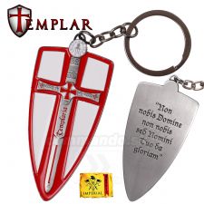 Kľúčenka Templársky štít kovová s krúžkom Sword Temlar